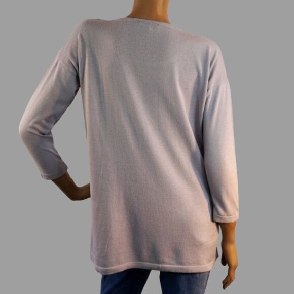 Angel Apparel Women Size Medium Tunic Top Cross Stripe Color Block - Picture 3 of 9